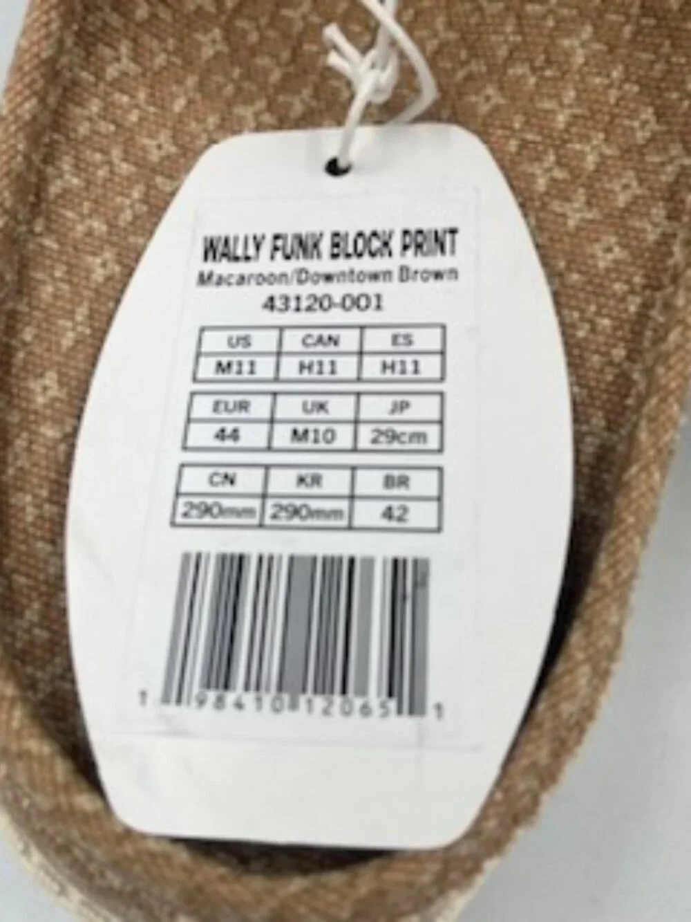 NEW Hey Dude Wally Funk Block Print Slip On Sneakers Men’s 11 Brown NWT
